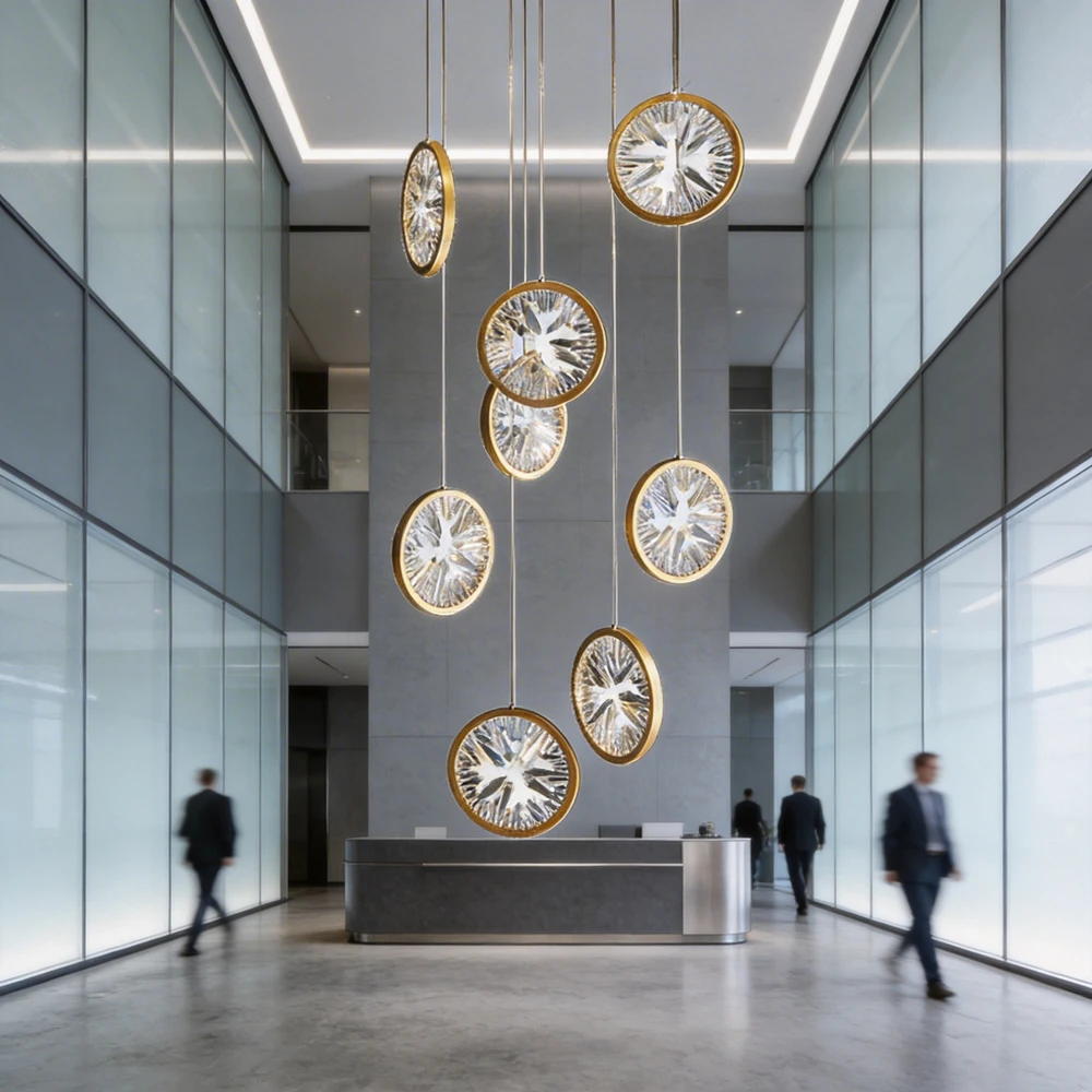 

Modern Crystal LED Chandelier Gold Black Luxury round Lustre Hanging Lamp for Dining Room Bedroom Staircase Ring Design Lighting