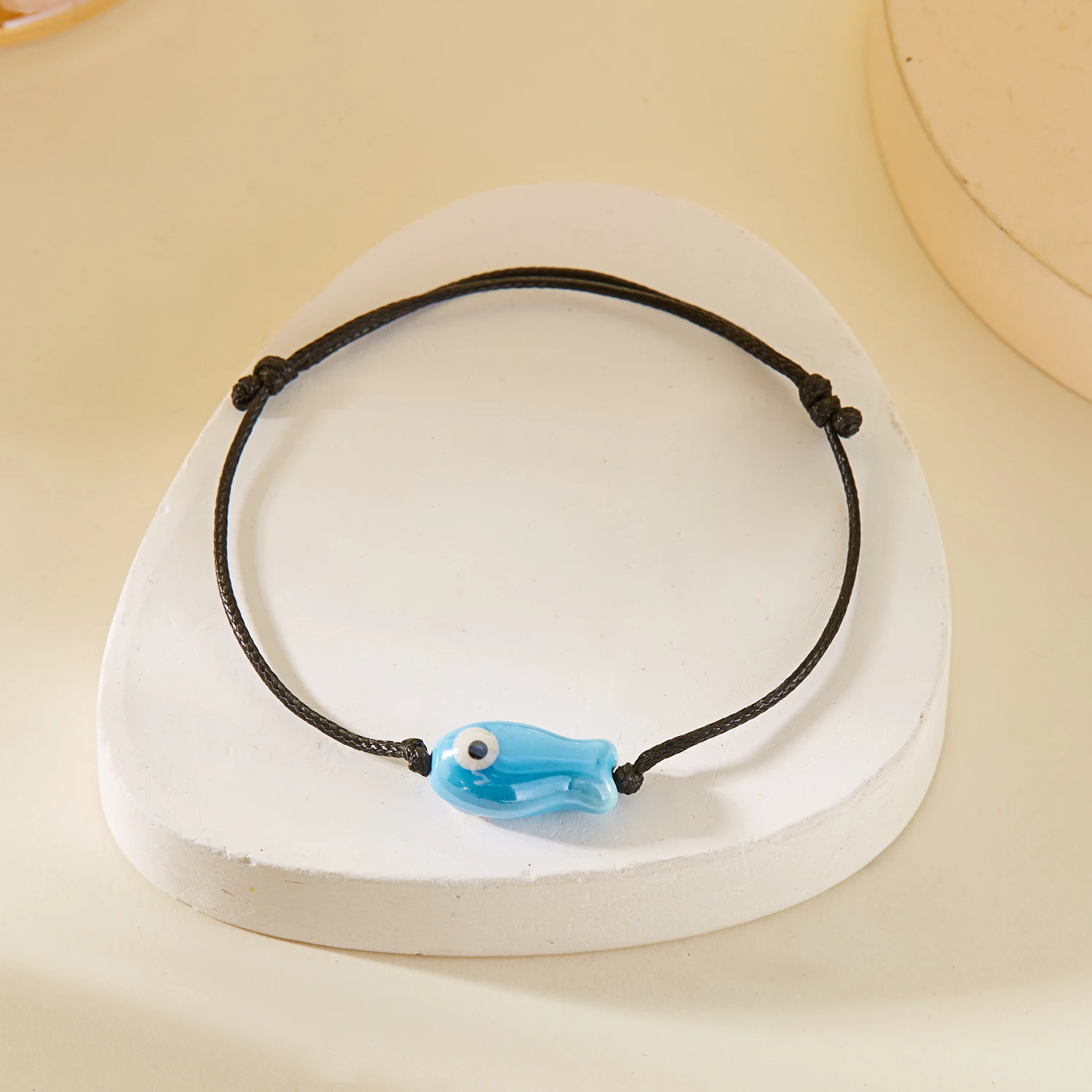 Minimalistisches Cartoon-Keramik-Fisch-Armband für Damen und Herren, niedliches buntes Tier, handgefertigtes geflochtenes Armband, glücklicher Freundschaftsschmuck – Detail 20