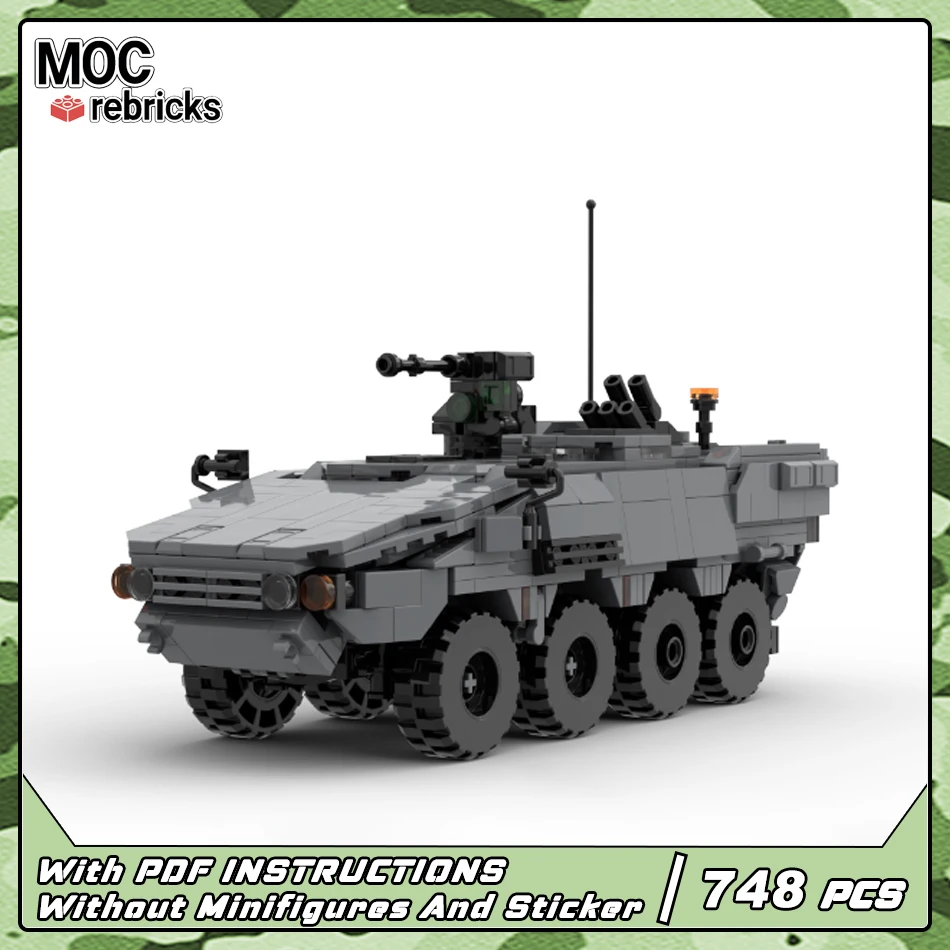 

MOC военная серия BOXER APC основный боевой танк кирпичи модель высокотехнологичный военный бронеавтомобиль строительные блоки наборы игрушек подарки