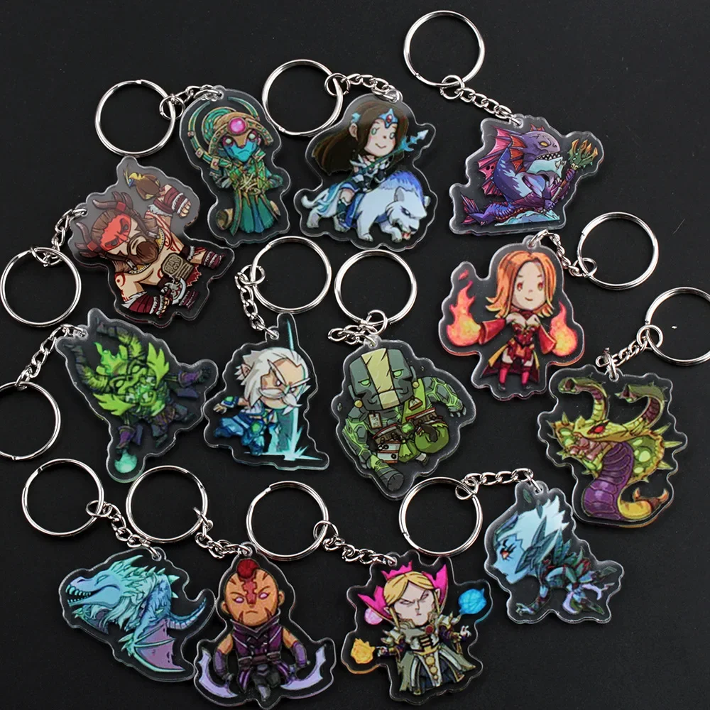 Double-Sided Acrylic Dota2 Hero Keychain Backpack Pendant Anime Game Accessories New Model Jewelry Fashion from Mainland China