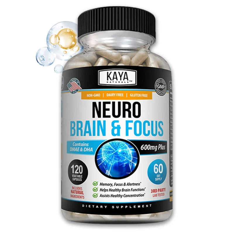 Nootropic Brain Booster Capsules - Vitamins, Memory, Concentration, Clarity & Cognitive Performance Support, Stress Relief