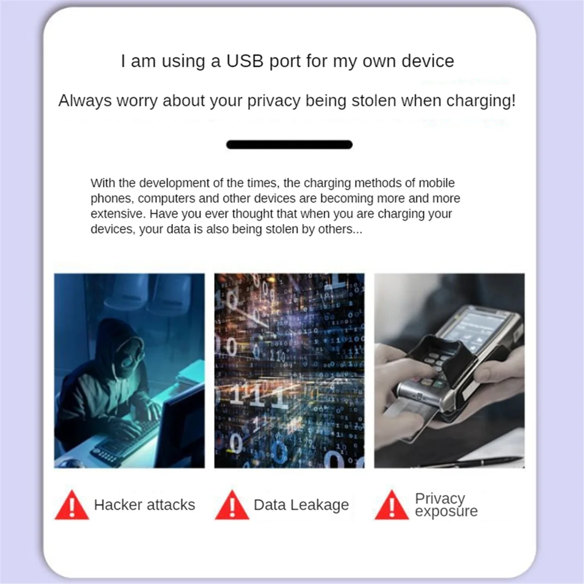 AU49_2 Stück USB-Datenblocker USB-A-Datenblocker schützt vor Juice Jacking
