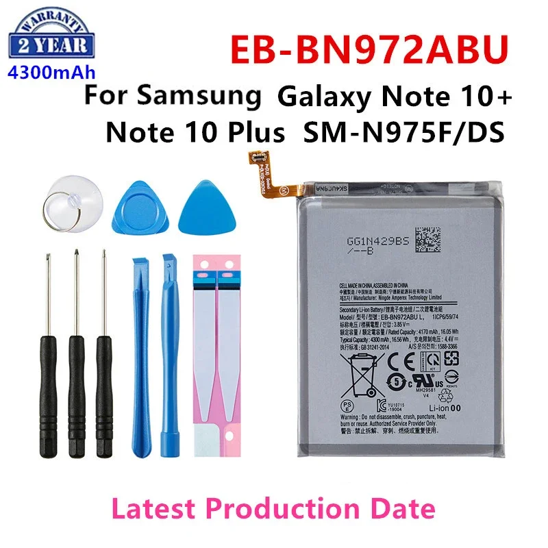 

Brand New EB-BN972ABU 4300mAh Battery For Samsung Galaxy Note 10+ Note 10 Plus SM-N975F SM-N975DS phone Batteries+Tools