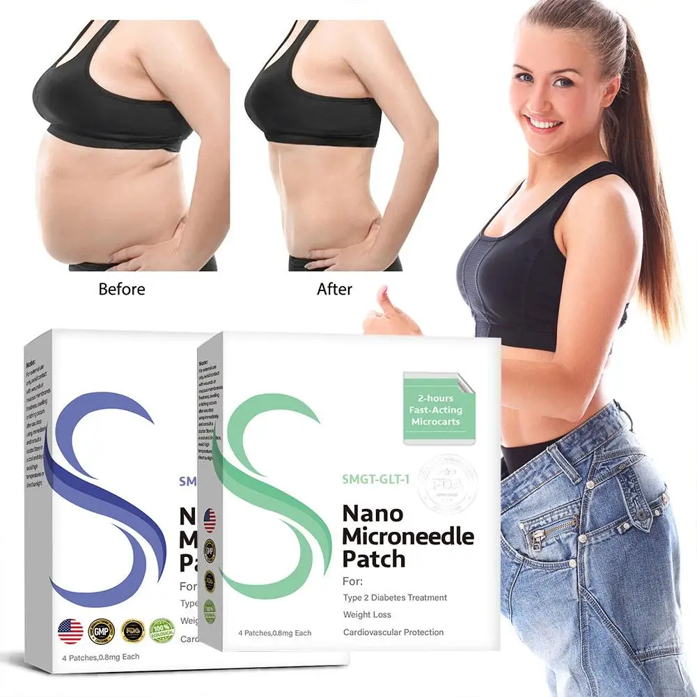 

New 4pcs /box Nano-microneedle Patch Body Care Product Slimming Patches Weight Loss Sticker 2styles for Adult