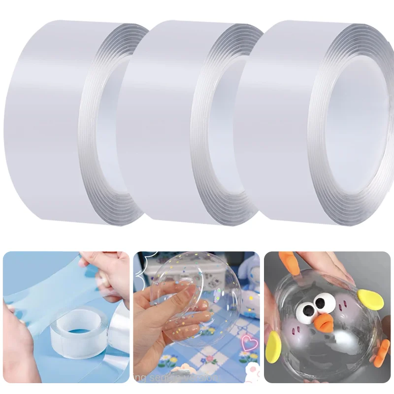 

1-5M Reusable NanoTape Blowable Balloon Waterproof Double-sided Adhesive Decompression Balloon Tapes Home Supplies