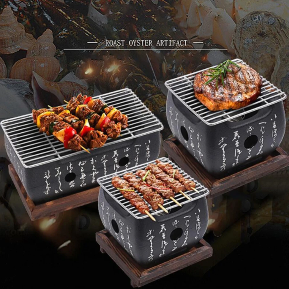 Portable BBQ Grill Japanese Carbon Furnace Barbecue Stove Charcoal Cooking Oven Household Outdoor Camping Reusable Grill Box