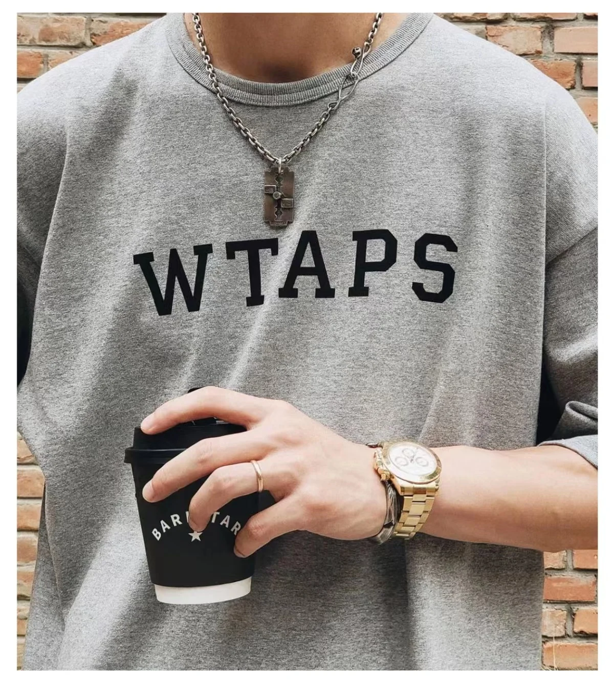 

WTAPS Summer new simple loose casual printing LOGO classic lovers round neck cotton short-sleeved T-shirt