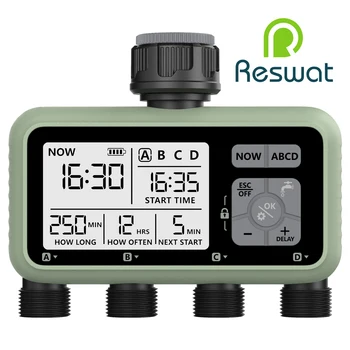 Reswat Watertimers met 4 uitgangen Multifunctionele sproeiers Multikaliber-aanpassing Handige installatie Youngs-tuingereedschap