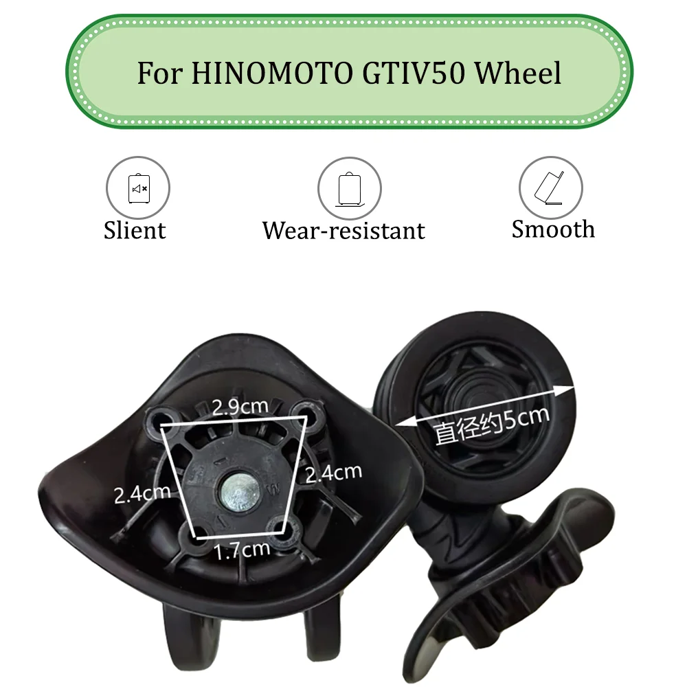 

For HINOMOTO GTIV50 Black Universal Wheel Trolley Case Wheel Replacement Luggage Pulley Sliding Casters wear-resistant Repair