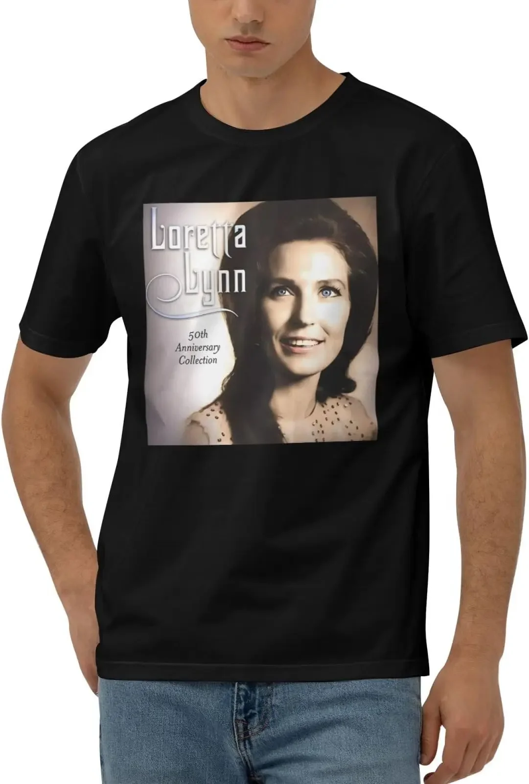 Loretta Music Lynn Shirts for Men Short Sleeve Cotton Tshirts Tees High Quality 100%Cotton Short Sleeve