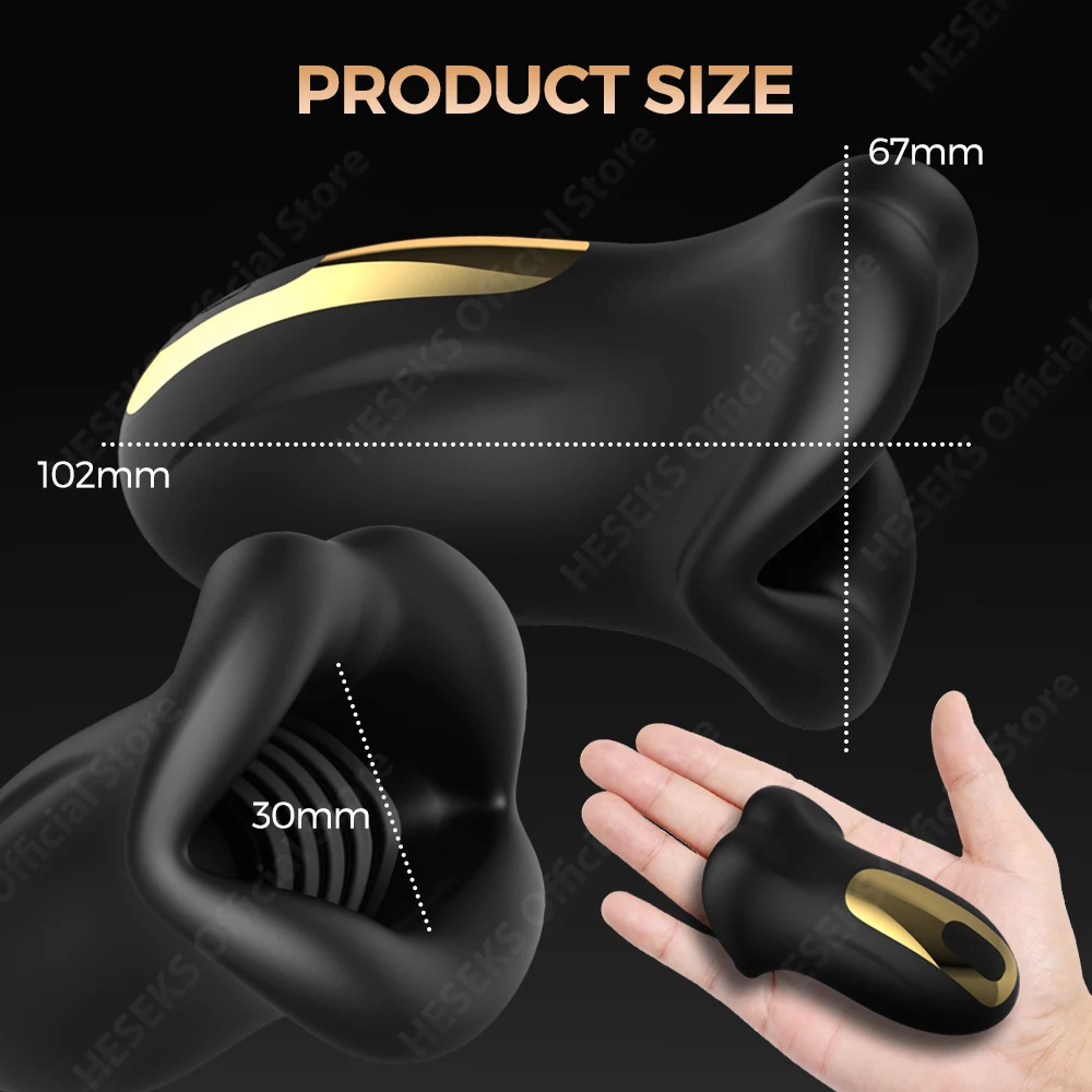 HESEKS Biting Glans Trainer Vibrating Penis Massager Mouth Vibrator Male Masturbator Adult Goods Sex Toy for Men 18+