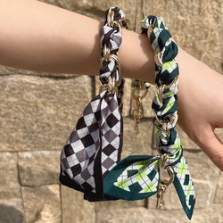 Phone Wrist Straps Silk Scarf Material Strap Wrist Rope For Phone Case Anti-lost Lanyard Ornaments Key Chain Lanyard For Woman