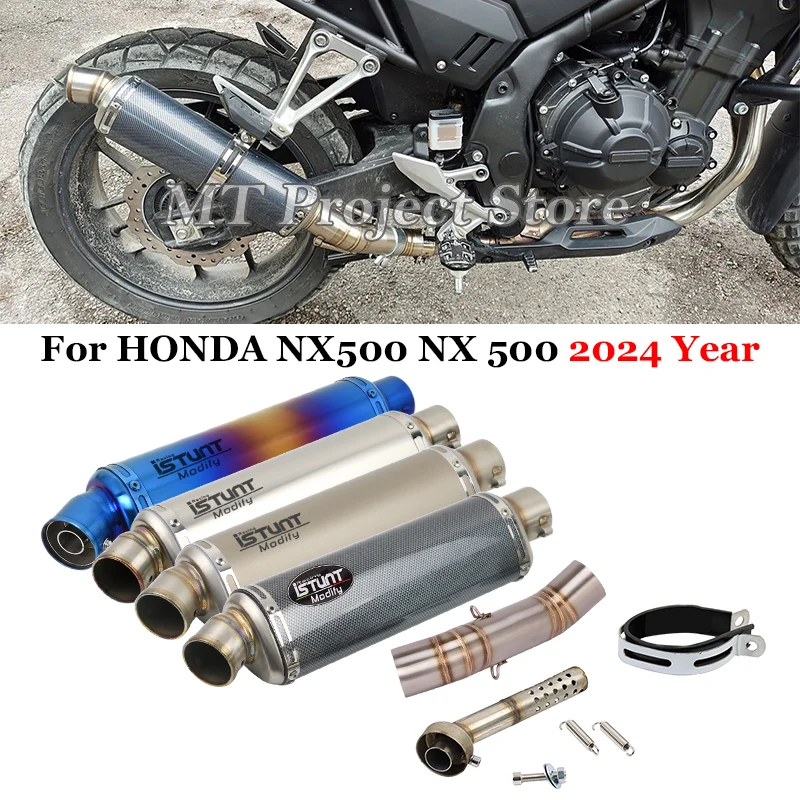 

Slip On For Honda NX500 NX 500 2024 Year Motorcycle Exhaust System Escape Middle Mid Link Pipe 51mm With Tail Muffler DB Killer