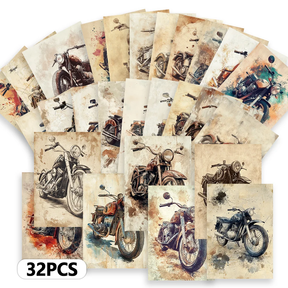 

32pcs,vintage motorcycle nostalgic postcards,wall stickers, mailing cards,greeting cards, DIY postcards, commemorative postcards