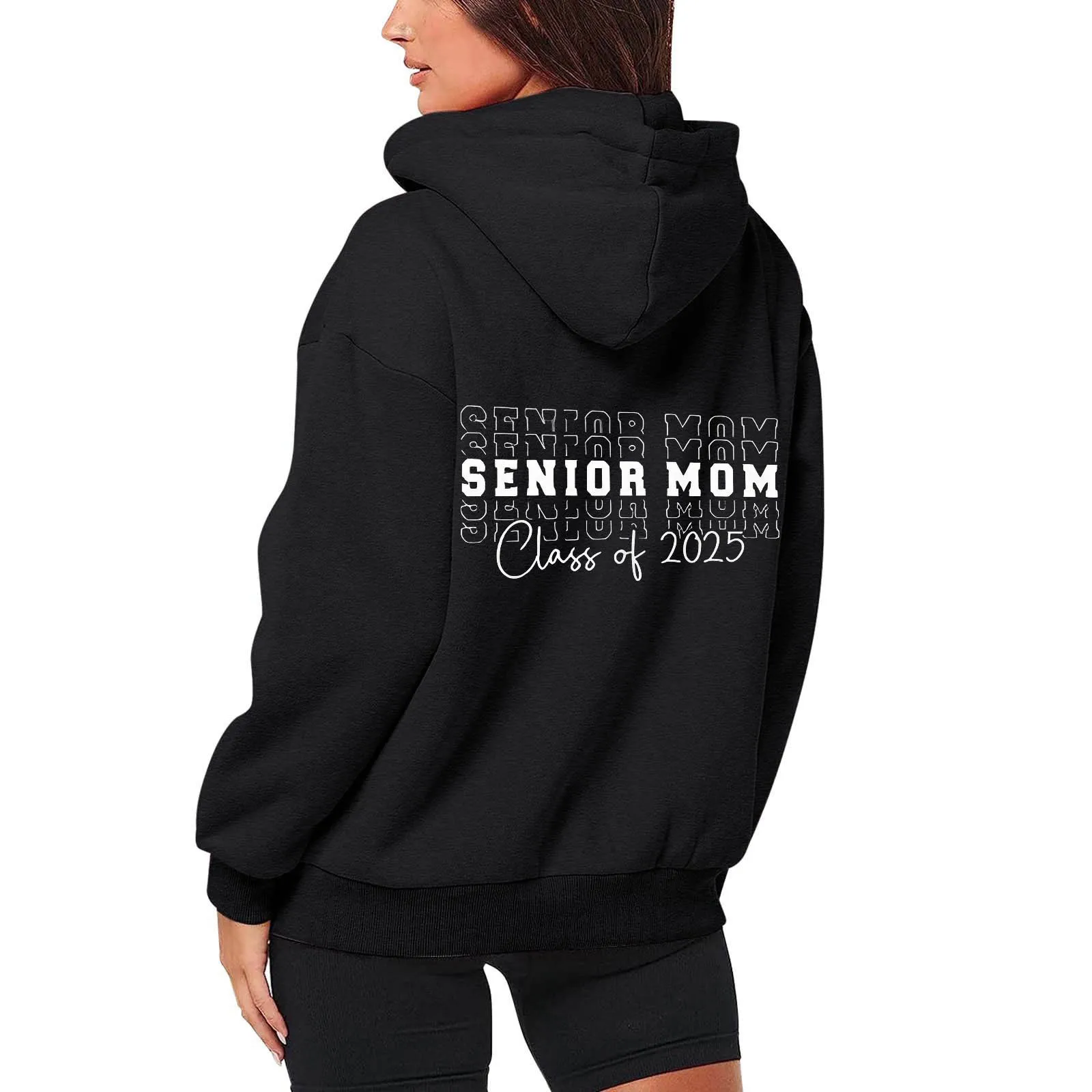 Zip Up Hoodies Ladies Senior Mom Class Of 2025 Graduation Sweatshirt Casual Minimalist Hooded Sweatshirt Outdoor Y2k Hoodies