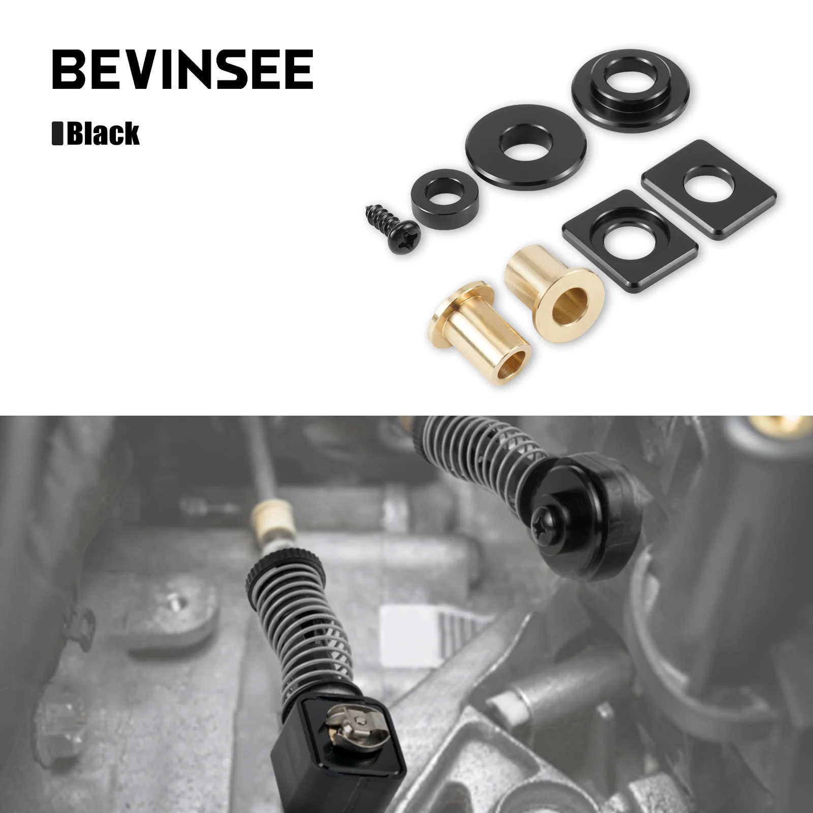 BEVINSEE Solid Shifter Cable Bushing Kit for 6-speed Manual Gearbox MQ350 for VW for Jetta for Golf Mk5 Mk6 Mk7/7.5 for Audi A3