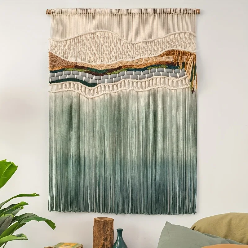 For hand-dyed ink landscape decorative painting woven tapestry hotel homestay living room scene pendant