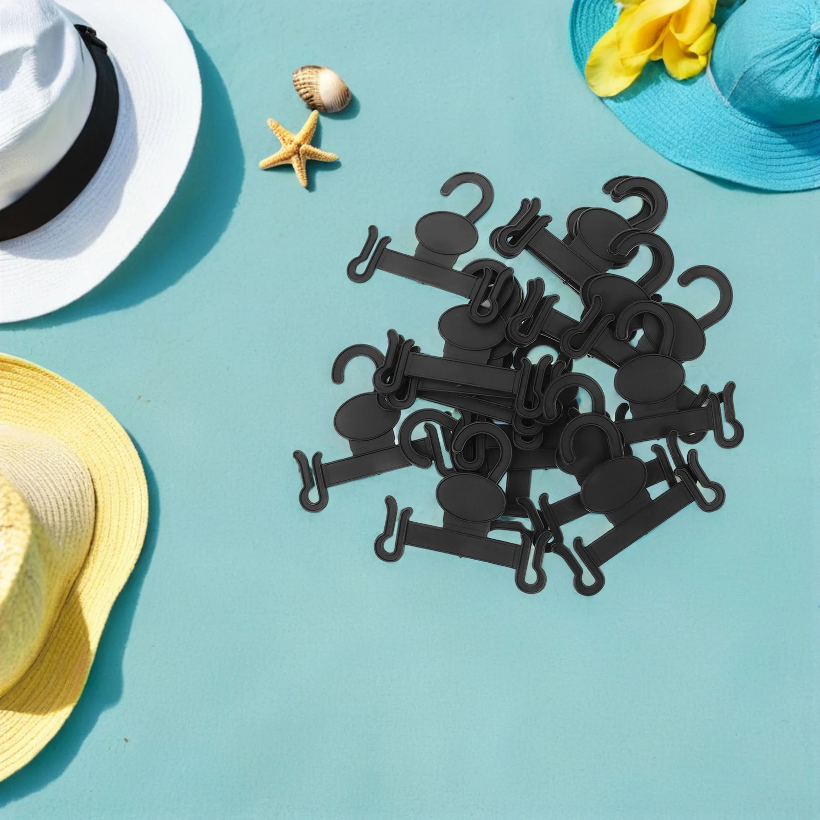 

30pcs Plastic Shoe Hangers For Slippers Storage Hanging Shoe Rack Retail Display Holder Space Saving Lightweight Black