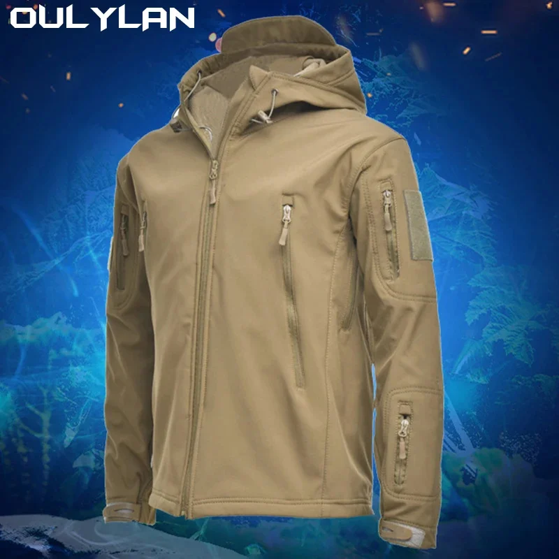 

Oulylan Men Tactical Windproof Waterproof Jacket Army Combat Jackets s Hooded CoatMilitary Shark Skin Soft Shell