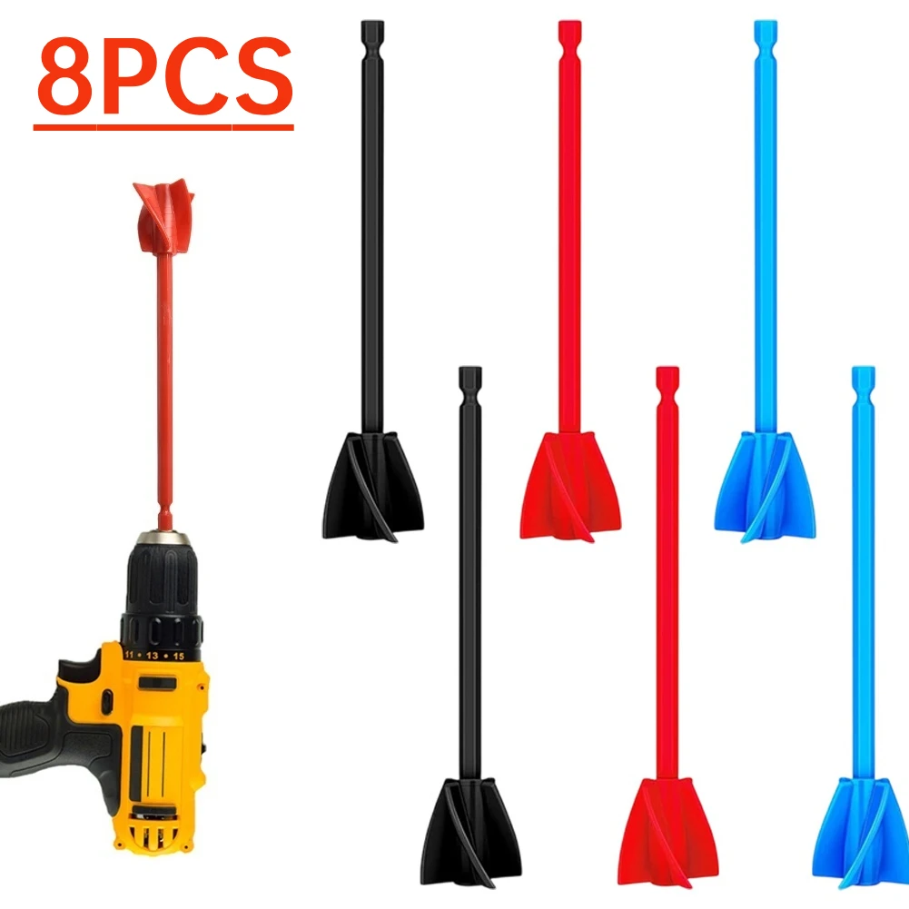 2/6/8Pcs Epoxy Resin Mixer Stirring Rod 38 Inch Paint Mixer Electric Drill Attachment ABS Plastic Paint Mixing Propeller Rod