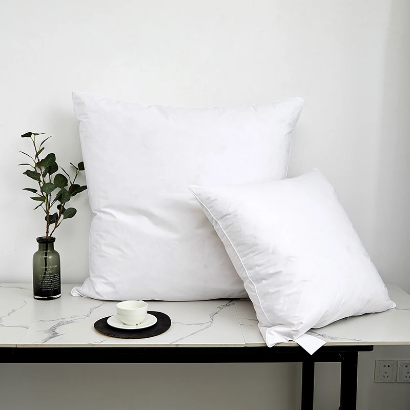 White Goose Feather Down Bed Pillows for Sleeping Multi-Size 5 Star Hotel Soft Pillow Core for Back, Stomach or Side Sleepers