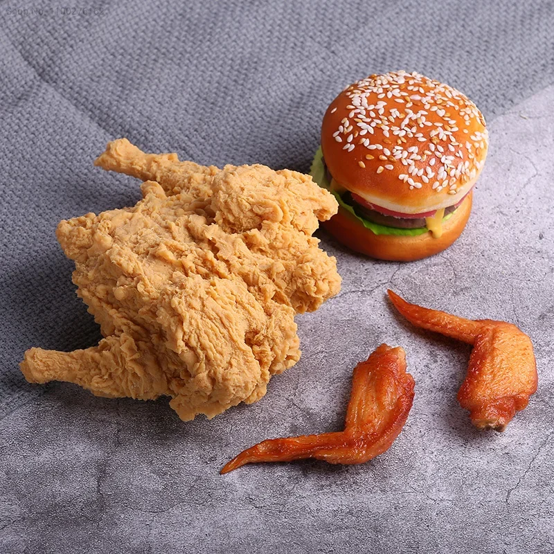 Simulation Chicken Wings Fake Food Props Kitchen Store Shop Decor Fried Shrimp Crab Roast Chicken Drumsticks Nugget Model