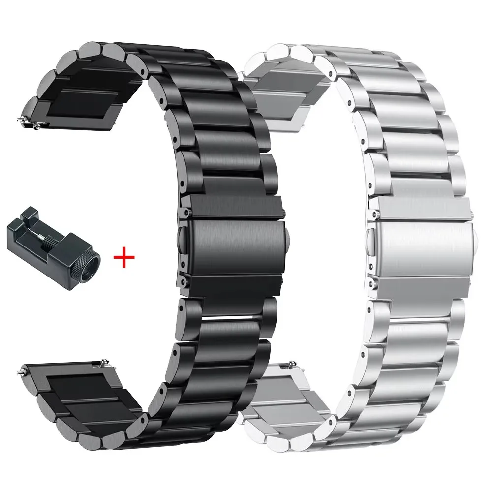 

Stainless Steel Metal Strap For Garmin Vivoactive 5 4 4S 3 3S/Forerunner 158 245 Venu 2 2s Band Watchband Correa Belts