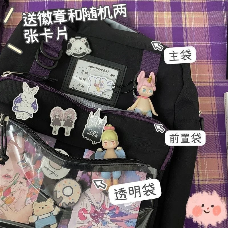 3Ways nowe japońskie plecak w stylu Harajuku damskie torby szkolne dla nastoletnich dziewcząt Anime Itabag przezroczysty plecak torby Mochilas