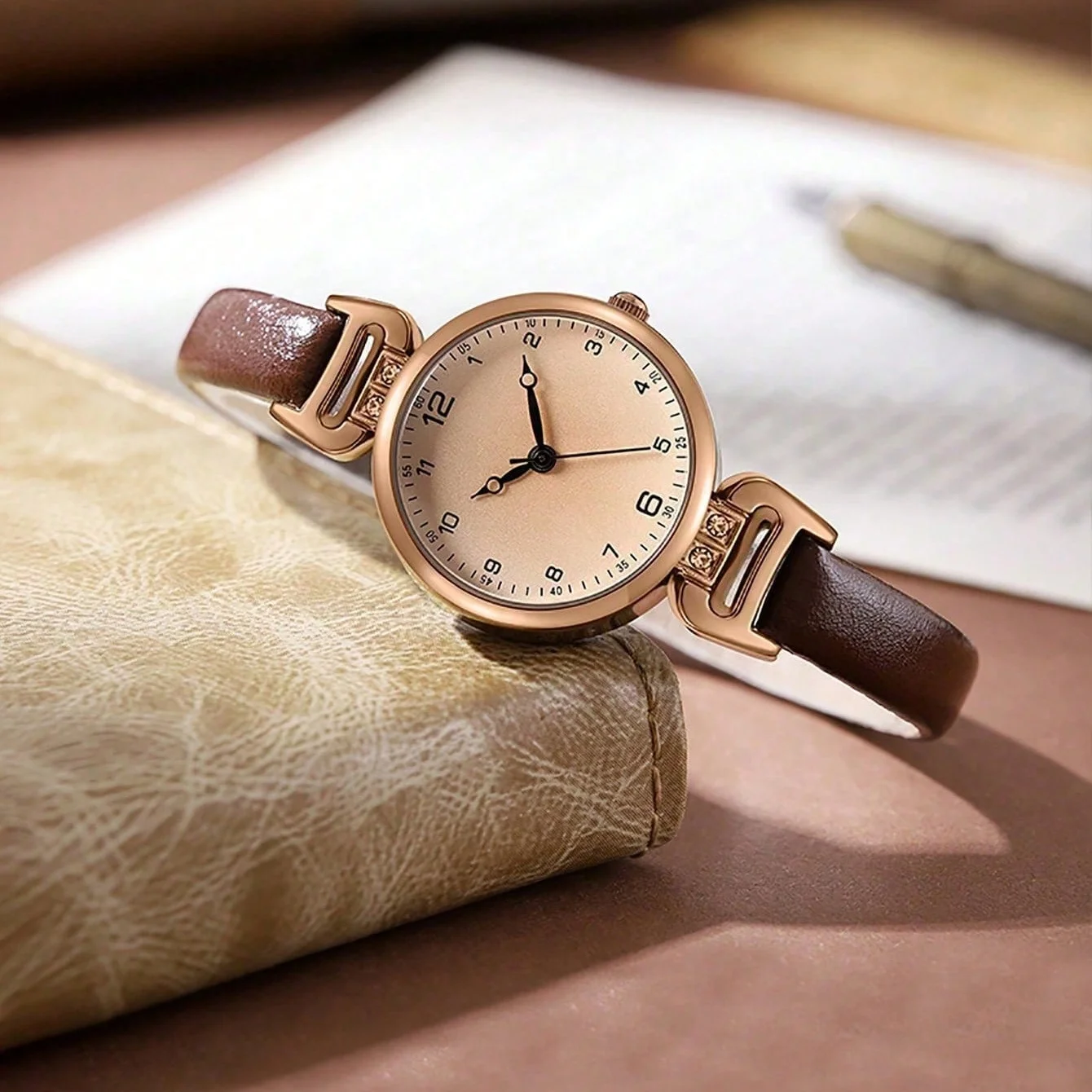Women's Watch, Quartz Watch, Simple Fashion Casual Watch, Small Elegant Leather Strap, Round Dial