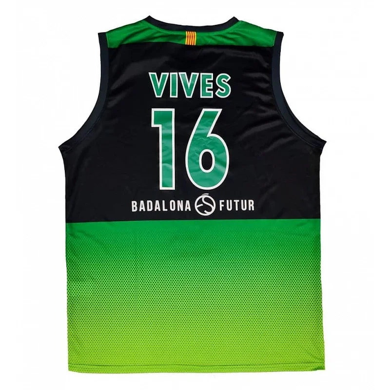 Basketball Jersey Guillem Vives Joventut Badalona Spalding leliga Endesa 2023 green and black