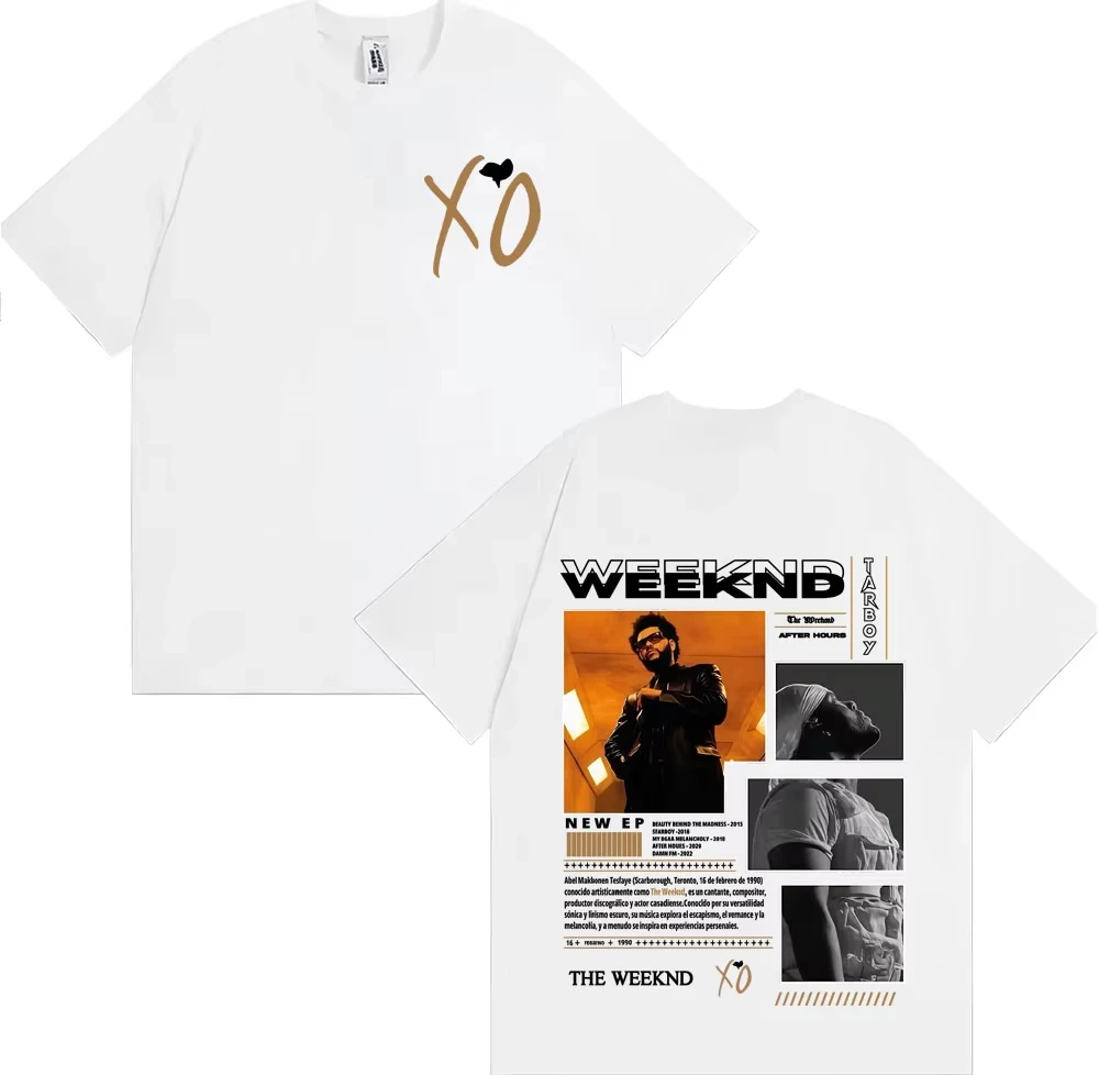 The Weeknd 100%cotton Men's Shirt Oversized After Hours Album Graphics Summer Women's Y2k Hip Hop O-neck Rock Streetwear Tshirt