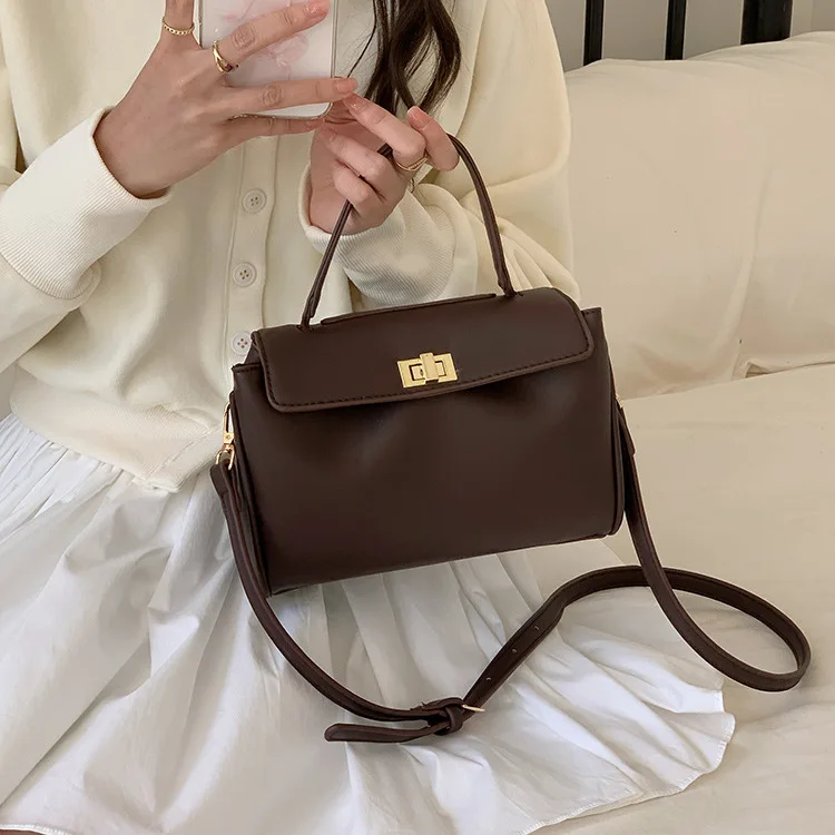 

Soft Leather Handbag Women's Crossbody oulder Bag Faionable Retro Sle Commuter Bag Casual Versatile Ladies Purse