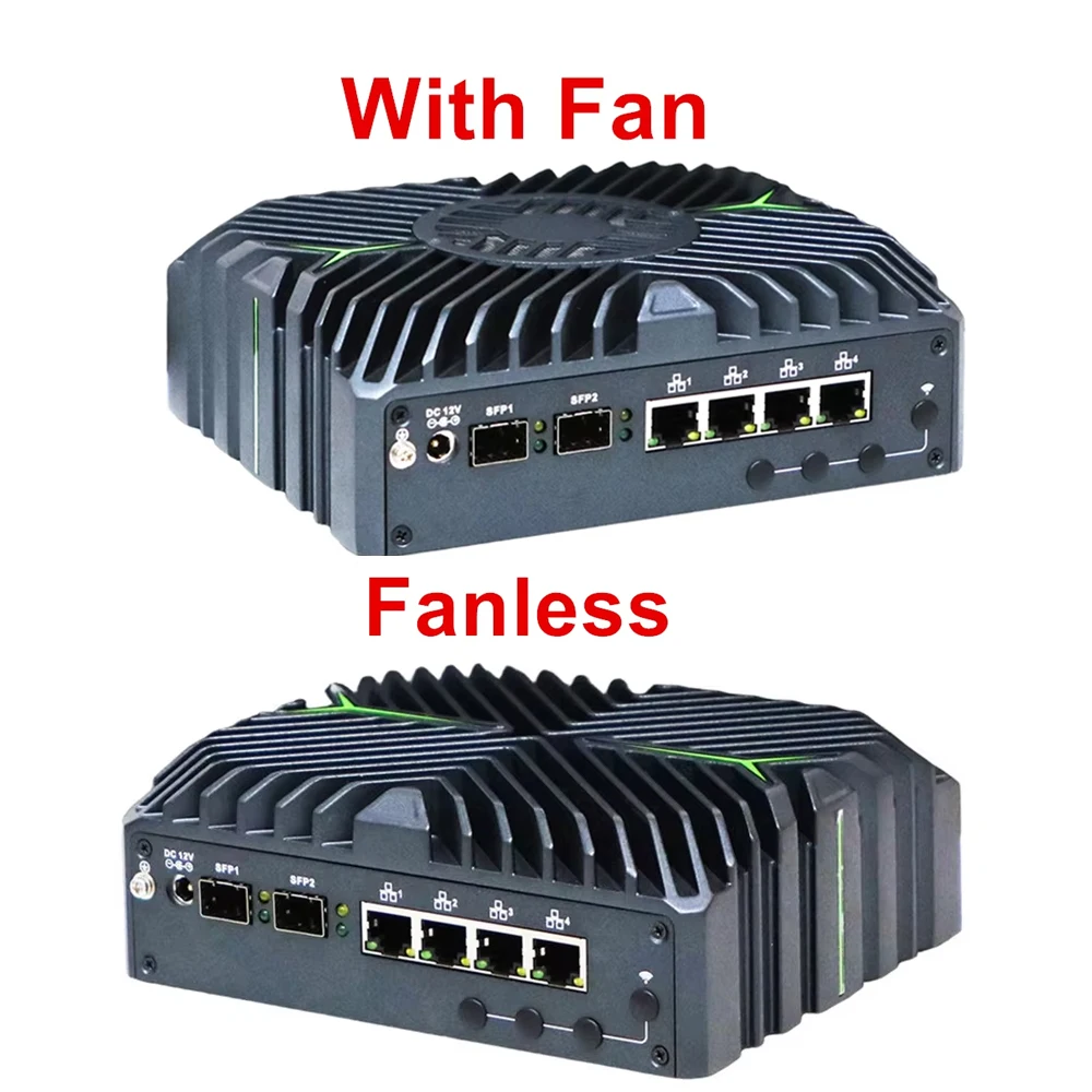 2x10G SFP Topton 12th Gen Fanless Firewall PC 4x2.5G NICs Intel i7 1255U i5 1235U Industrial Mini PC Computer pfSense NAS Server