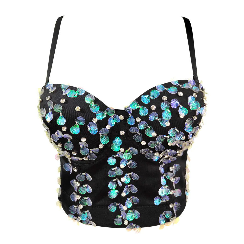 

Water-Drilled Beaded Fishbone Corset, European And American Retro Steel-Boned Push-Up Strapless Bra, Sexy Lingerie For Hot Girls