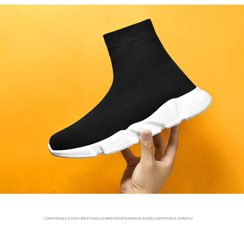 2025, schwarze High-Top-Sneaker für Herren und Damen, klassische Designer-Strick-Freizeit-Sneaker für Herren, modische, bequeme Slip-on-Sportschuhe für Damen – Detail 5