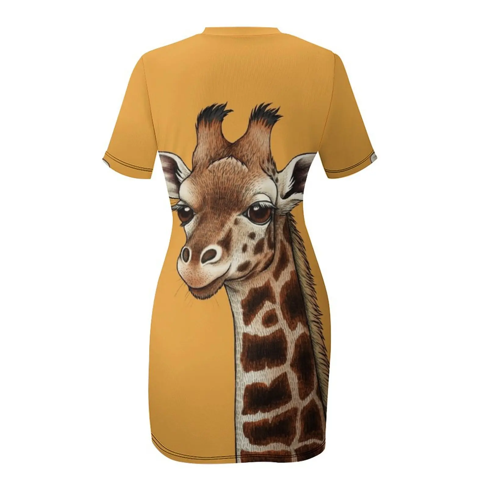 فستان Rothschild's الزرافة بأكمام قصيرة فساتين أنيقة للنساء فستان حفلة موسيقية 2025