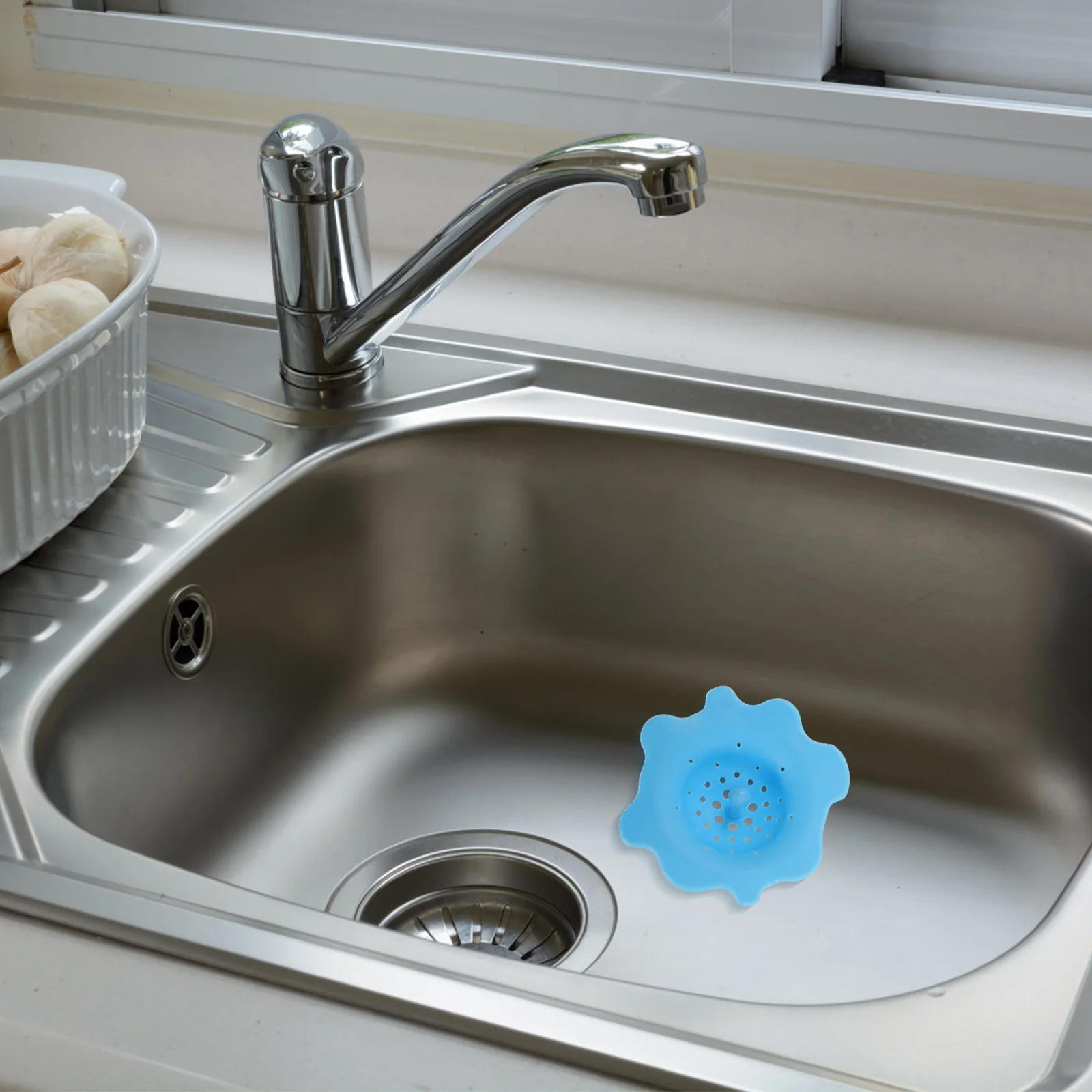 

6Pcs Kitchen Silicone Sink Drain Filter Nets Plastic Drain Strainers Food Particle Catcher Bathroom Floor Hair Filter Anti-Clog