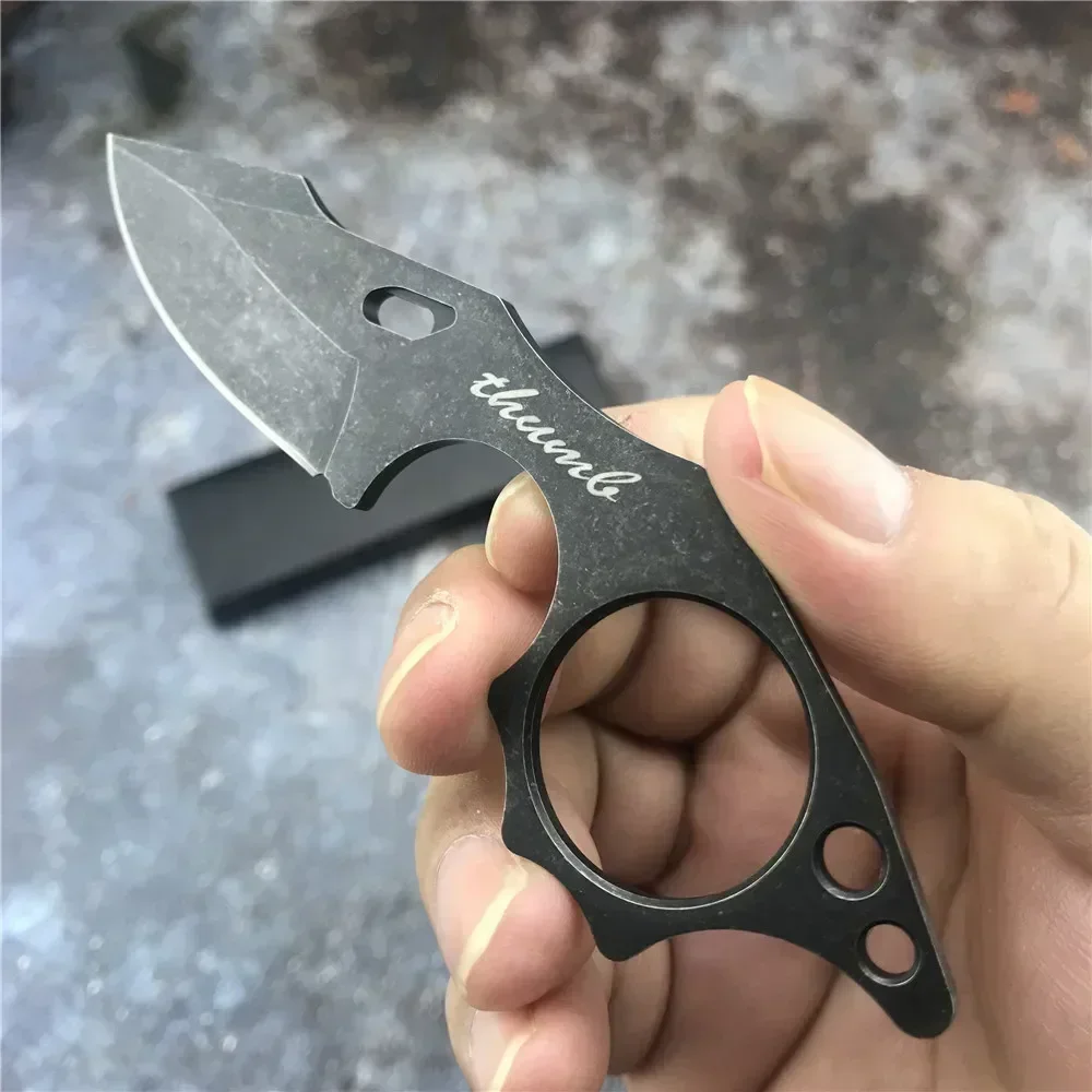 Outdoor Tactical Camping Survival Stonewash Pocket Fixed Blade Knife 9cr18mov Blade Fishing Utility Rescue EDC Tool With Sheath