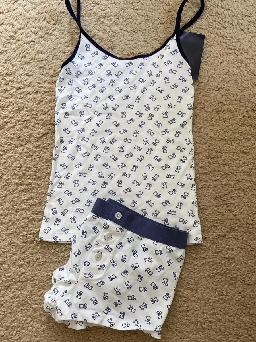 Cute Little Bear Vest Shorts Pajama Set Women Slim Tank Tops+Patchwork Straight Boxer Short Pants Sweet Cute Home 2-częściowe zestawy