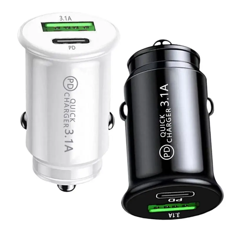 

USB Car Charger Adapter Fast Charging Type C Car Phone Charger Quick Charger In Car Portable Car Phone Fast Charging Plug