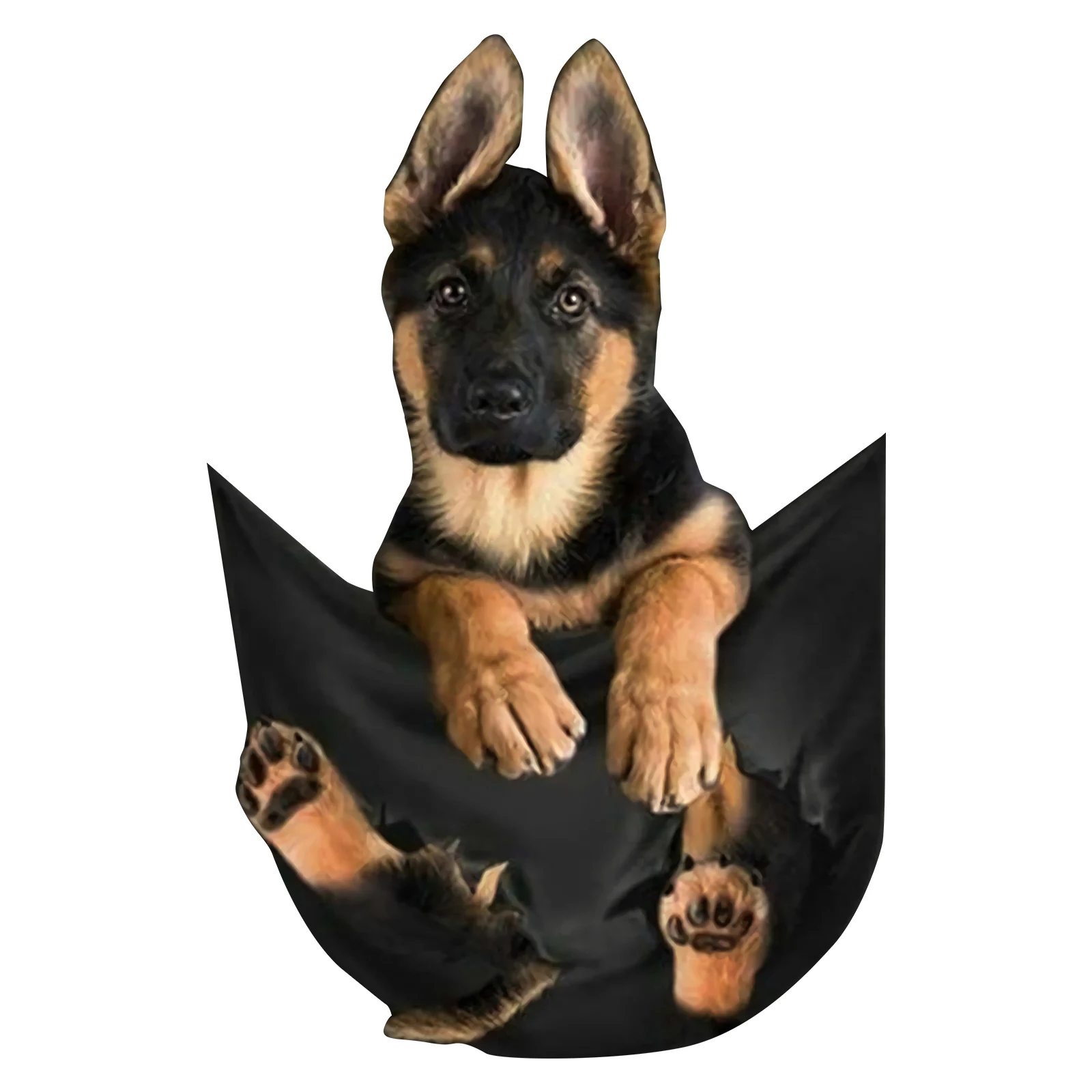 CLOOCL DIY Print Stickers German Shepherd Cub In Pocket Sticker T-shirt Accessories Parenting Handmade Lron on Sticker Washable