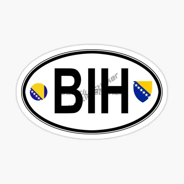 BIH Bosnia and Herzegovina Flag Emblem Creative PVC Accessories Stickers for Decorate Car Wall Bicycle Table Helmet Bumper