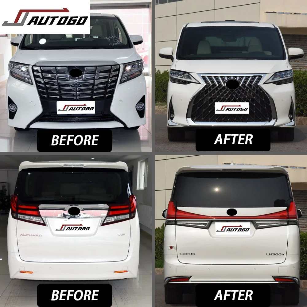 Body Kit For Toyota Alphard Vellfire 2015 2016 2017 2018 2019 2020 2021 2022  to Lexus LM Style Bumper assembly