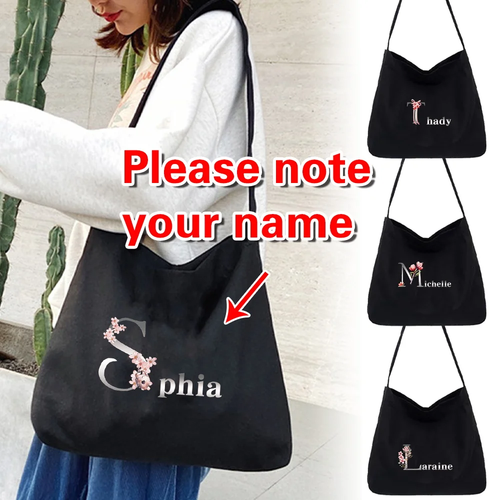 

Customized Name Single shoulder canvas bag multifunctional Storage Bags high-quality Work Commuting Pack Foldable Shopping Bags