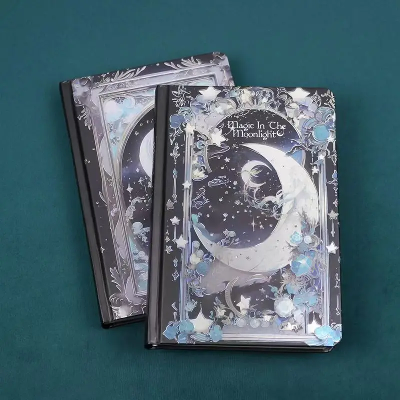 Cuaderno de tapa dura Magic In The Moonlight, página a todo Color, ilustración bonita, diario de niña exquisita, Bloc de notas para estudiantes