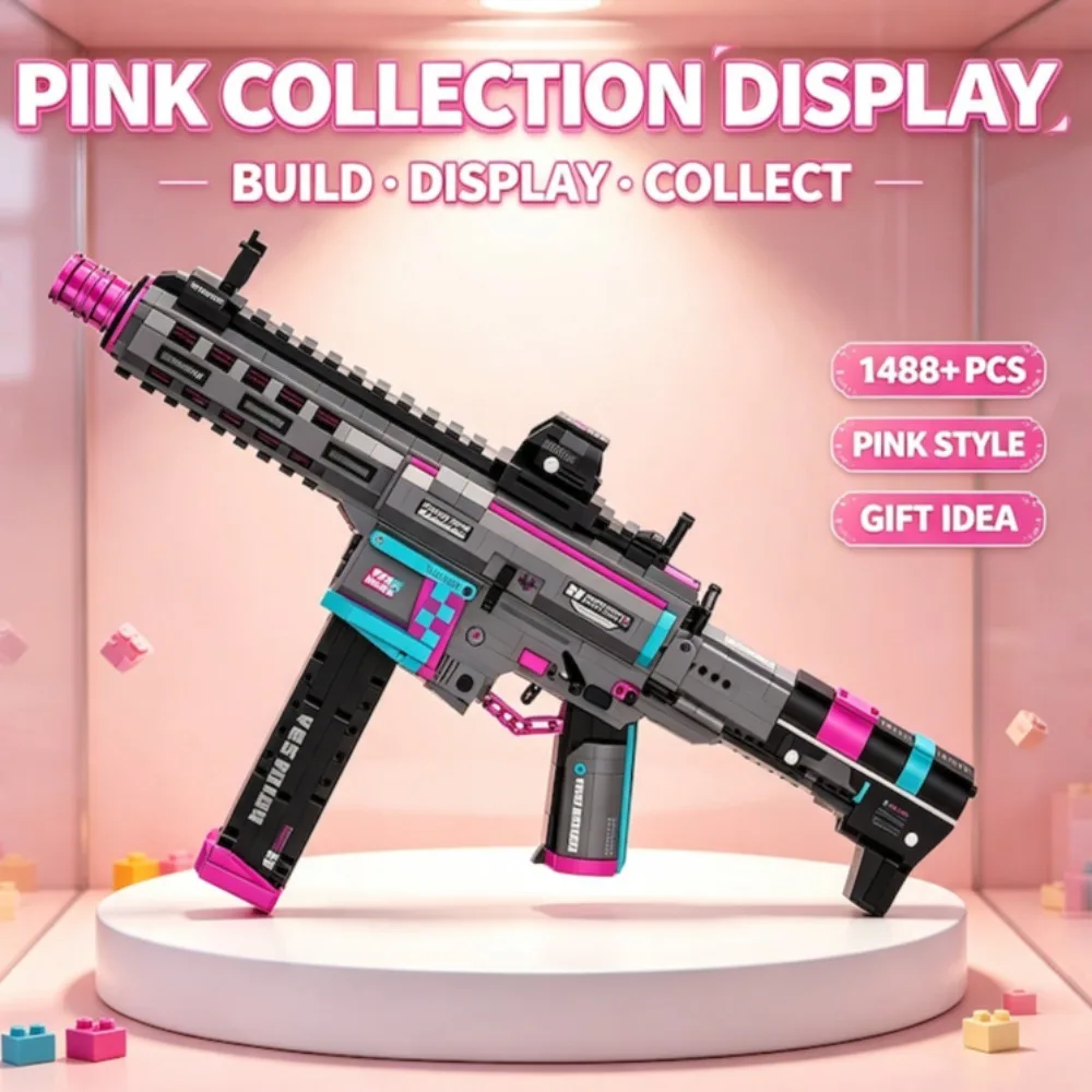 Tactical Building Blocks Model Gun Toy M4A1 MP5 ARP-9 Vector DIY Bricks Assembly Construction Toy Collectible Display Ornament