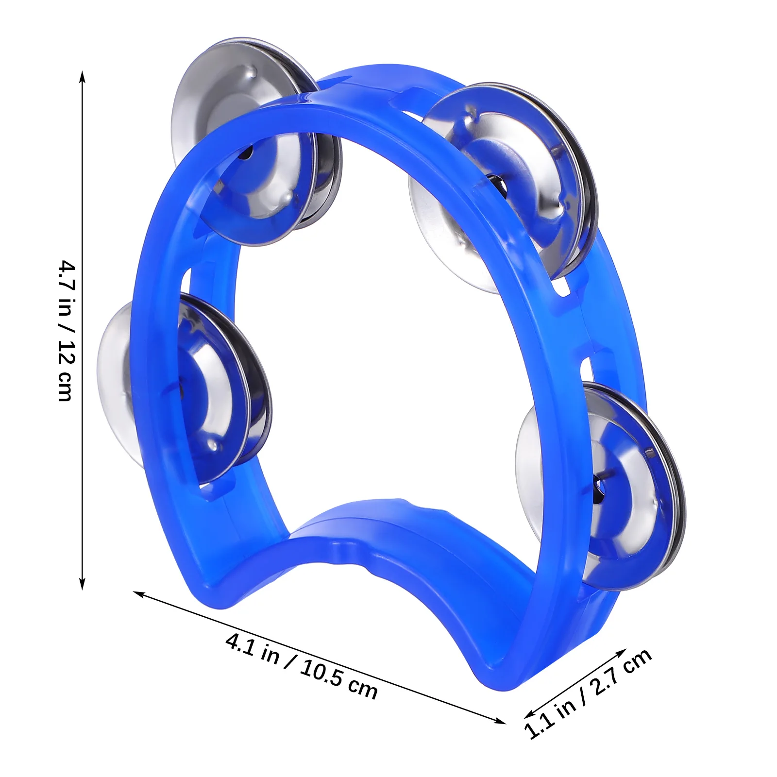 7 pezzi Set di strumenti a percussione per bambini Materiale sicuro Giocattolo musicale Campane a mano di colore brillante Tamburello in plastica per bambini