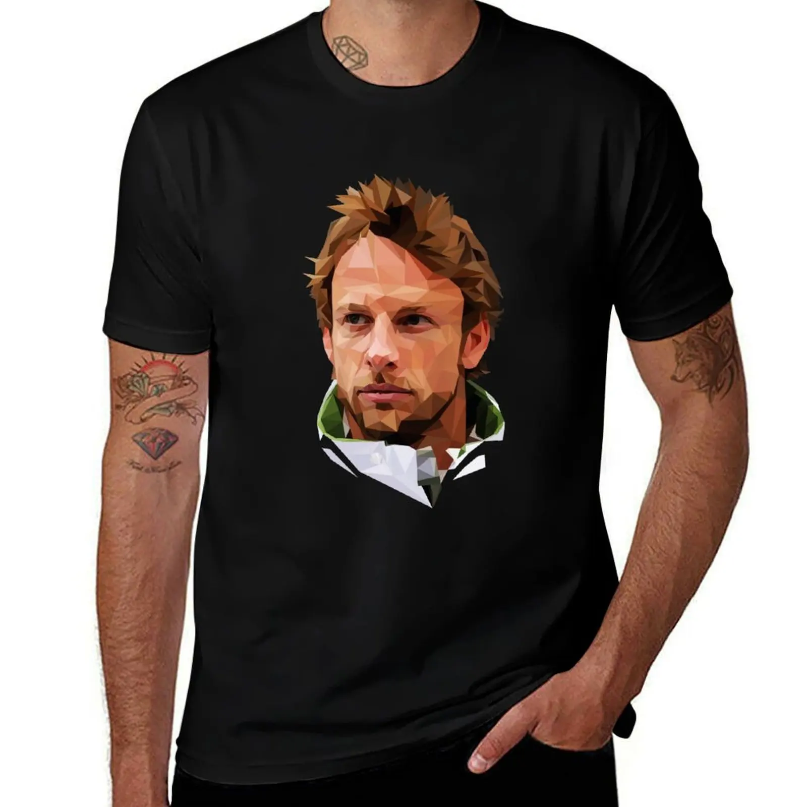 

Jenson Button low poly T-Shirt Urban Style Casual Short Sleeve Top