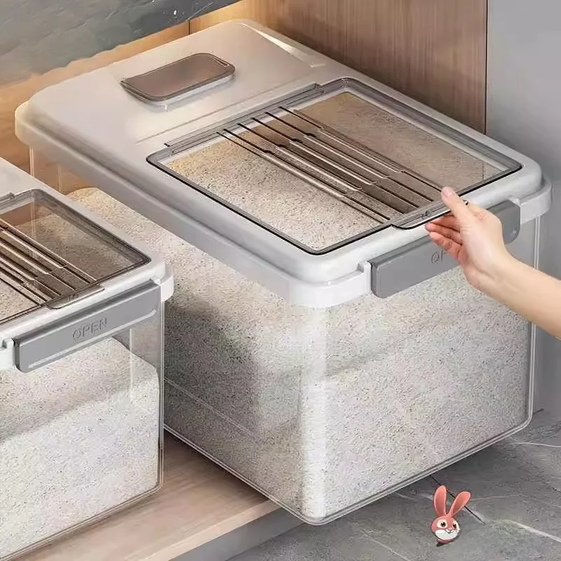 

Sed Moisture Proof New 2024 Rice Storage Barrel for Home Use 50 Pou Rice ain Flour Storage Canister Pest Resistant