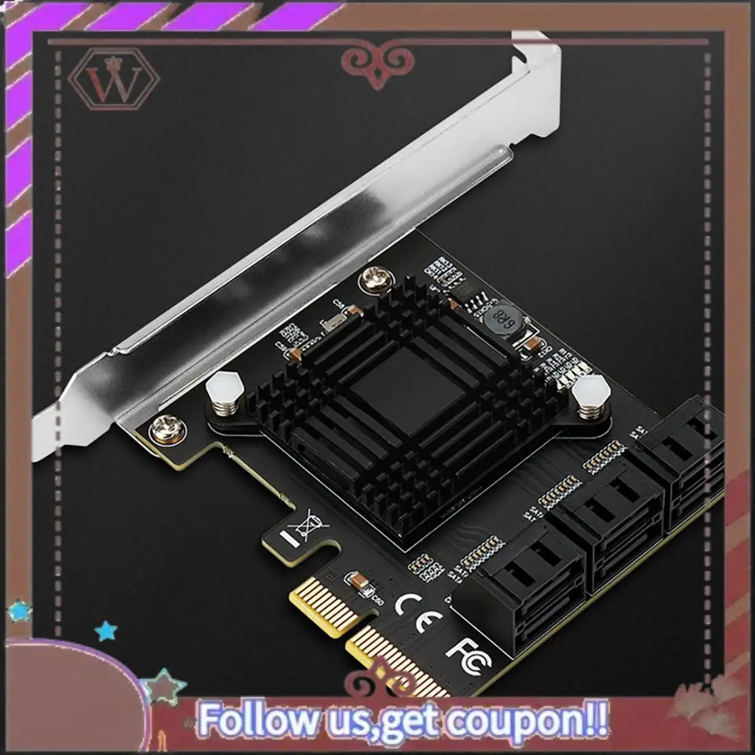 

Latest Pciex4 To 6 Port SATA Expansion Card Supports 16T Hard Disk Card Expansion ASM1166
